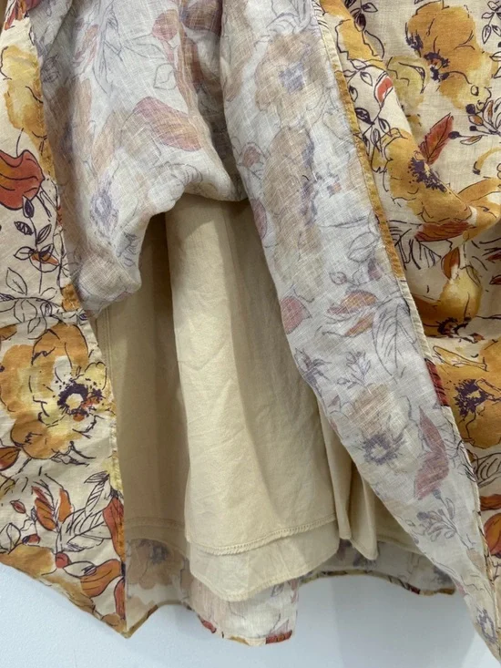 Coldwater Creek Vintage Linen Floral Midi Dress 18 Cottagecore Boho Summer - Picture 6 of 10